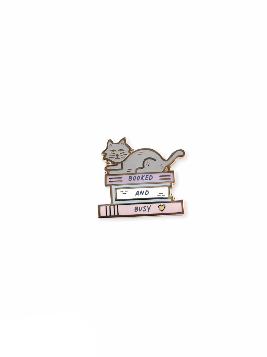 Booked and Busy Enamel Pin – Kochi Stores